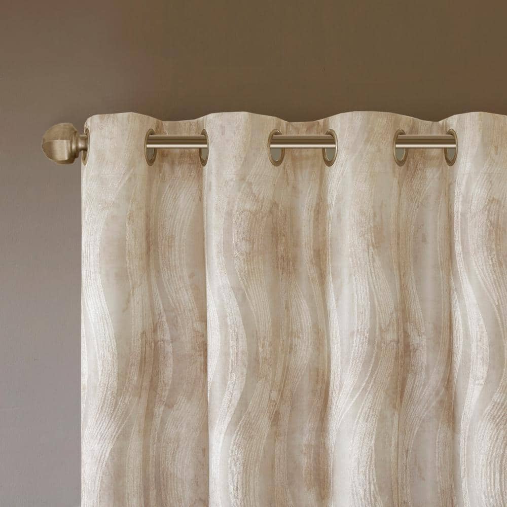 Ivory Ground Length Blackout Grommet Top Drapes