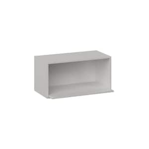 30 in. W x 15 in. H x 14 in. D in Littleton Painted Gray Shaker Assembled Wall Microwave Shelf Kitchen Cabinet
