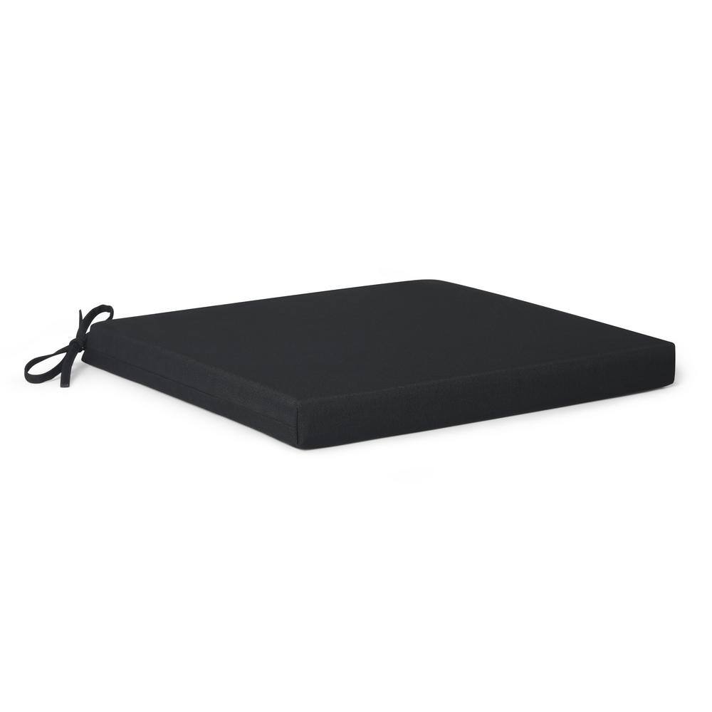 Black Water-Repellent Polyester Outdoor Dining Chair Cushions, Set of 4
