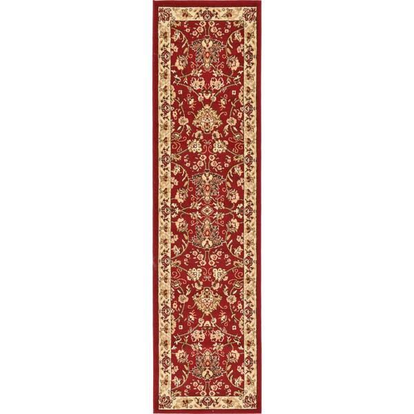 Unique Loom Sialk Hill Washington Burgundy 2' 2 x 8' 2 Runner Rug