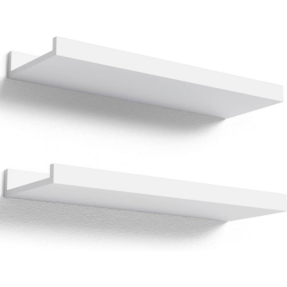 Floating Shelves 15. 6 in. W x 5. 1 in. D White Wood Wall Shelves Decorativ