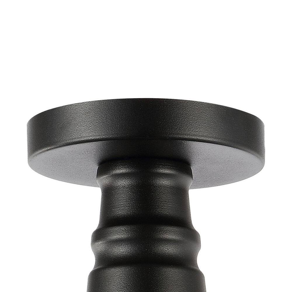 Camila Modern Farmhouse 14" White & Black Metal LED Flush Mount