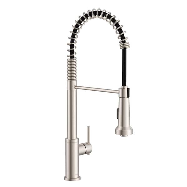 Gerber Parma Single Handle Pull Down Sprayer Kitchen Faucet with Pre-Rinse Spout in Stainless Steel