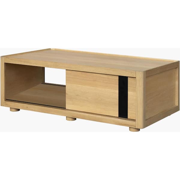 Livabliss Caitlynn 17 in. Brown Rectangle Wood Coffee Table