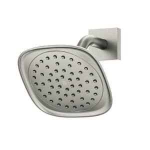HydroMersion 1-Spray Pattern with 2.0 GPM  7 in. Wall Mounted Fixed Showerhead Flow Rate in Satin Nickel