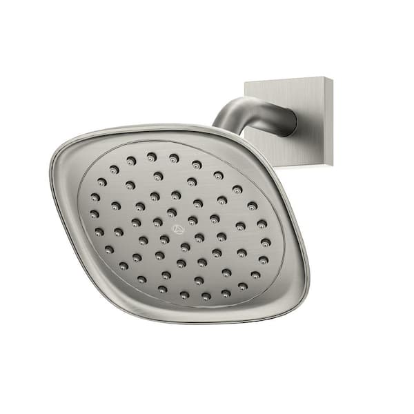 Symmons HydroMersion 1-Spray Pattern with 2.0 GPM  7 in. Wall Mounted Fixed Showerhead Flow Rate in Satin Nickel