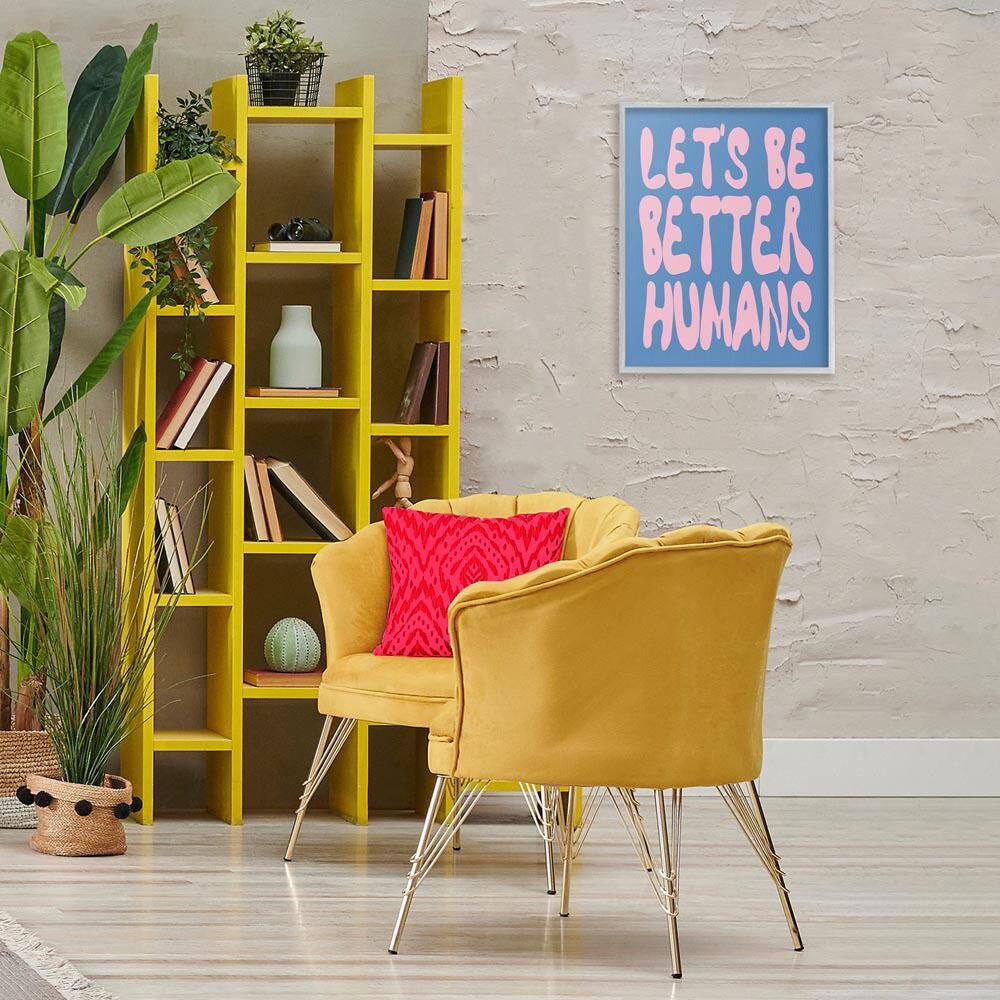 Let's Be Better Humans by House of Lulu Gray Framed Typography Giclee Art Print 20 in. x 16 in. price history on PriceWatchPro