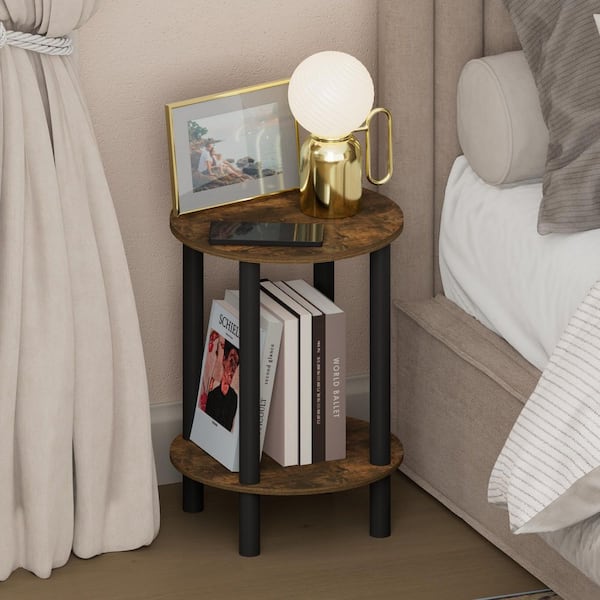 Turn-N-Tube Amber Pine/Black 13.19 in. W Nightstand