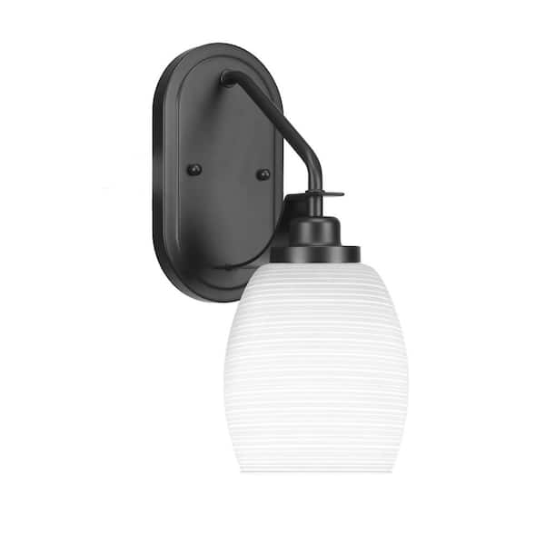 Monroe 1-Light Matte Black Wall Sconce 2R611MB4021 - The Home Depot
