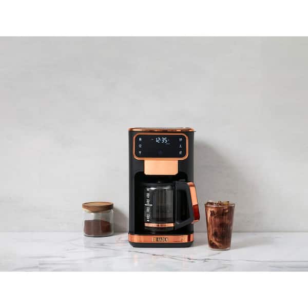 HADEN Dual Brew 12 Cup Black/Copper Drip Coffee Maker with Hot and