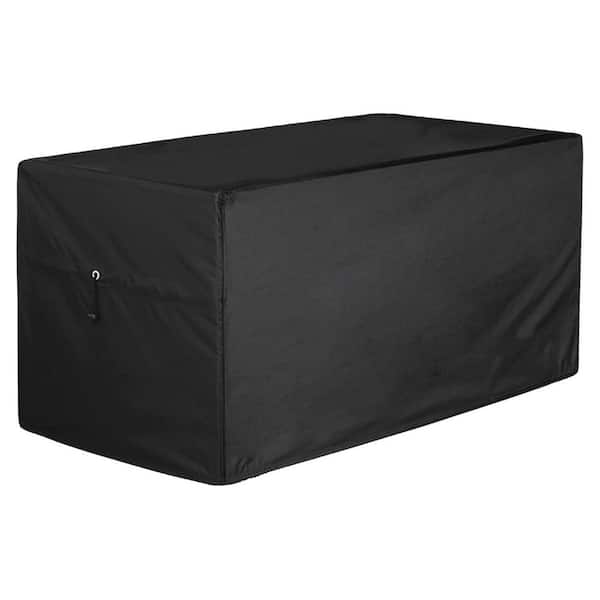 63 in. L x 30 in. W x 28 in. H Black Deck Box Cover, Heavy Duty 600D Polyester Oxford Waterproof Storage Box Cover