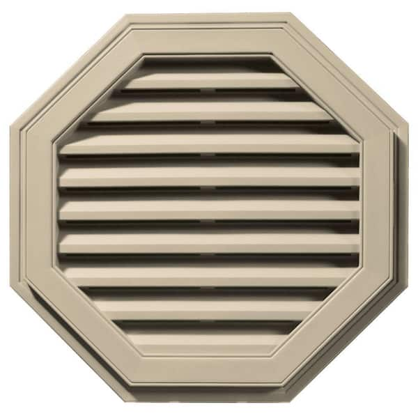 Builders Edge 27 in. x 27 in. Octagon Brown/Tan Plastic Weather Resistant Gable Louver Vent