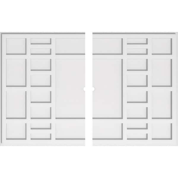 Ekena Millwork 40 in. W x 26-5/8 in. H x 1 in. ID x 1 in. P Beaux Architectural Grade PVC Contemporary Ceiling Medallion (2-Piece)