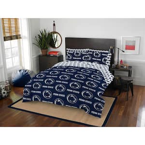 7-Pieces Multi-Color NCAA Rotary Penn State Polyester Queen Bed in Bag Set