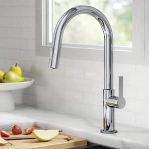 Oletto Single-Handle Pull Down Sprayer Kitchen Faucet in Chrome