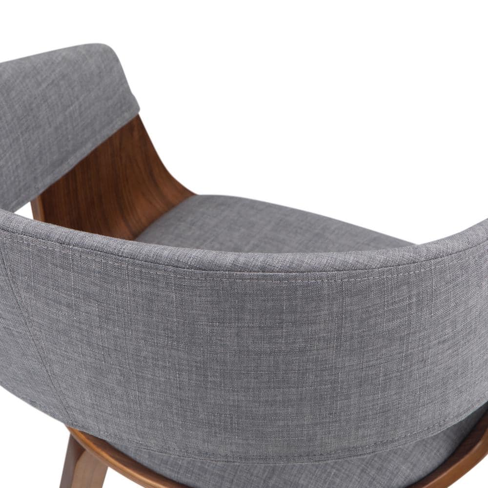 Light Grey Linen Upholstered Bentwood Dining Chair