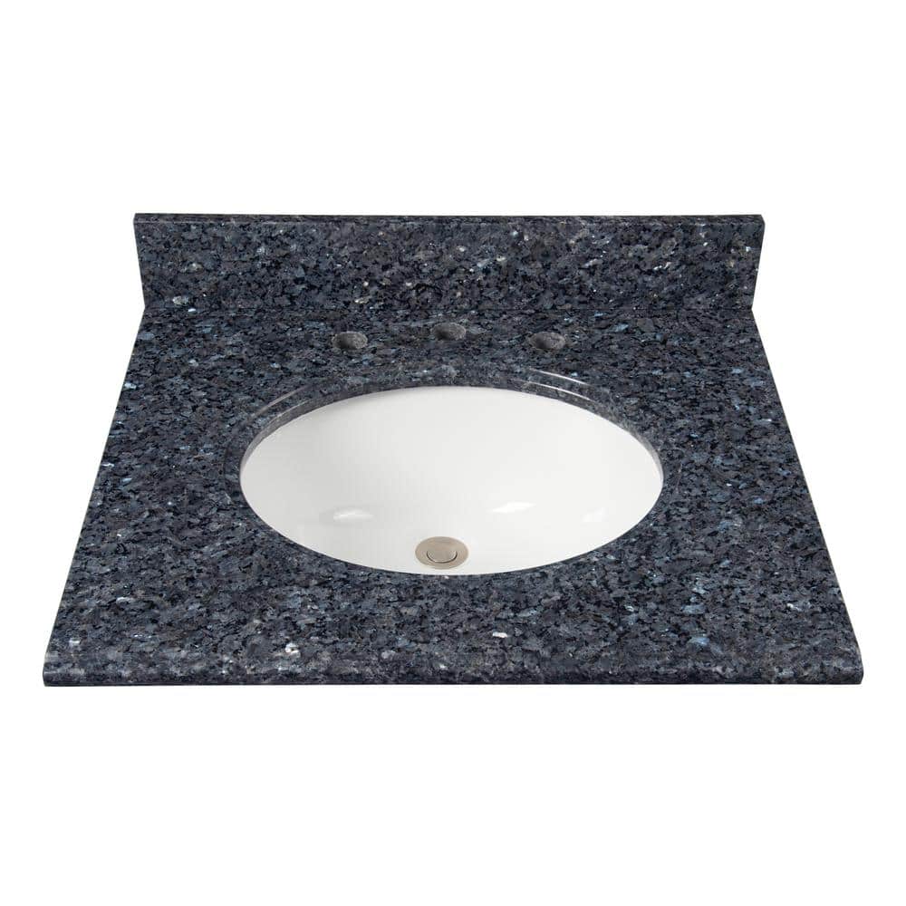 Transolid 37-in Blue Pearl Granite Single Sink Bathroom Vanity Top Transolid 37-in Blue Pearl Granite Single Sink Bathroom Vanity Top