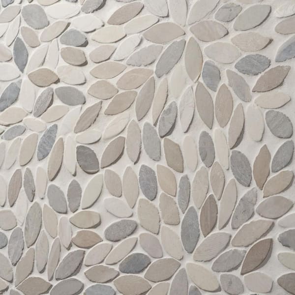 Ivy Hill Tile Countryside Flower Light Blend 4 in. x 0.35 in. Natural Stone Floor and Wall Mosaic Tile Sample