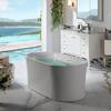WOODBRIDGE Cognac 59 in. Acrylic FlatBottom Double Ended Bathtub with Polished Chrome Overflow and Drain Included in White HBT5620