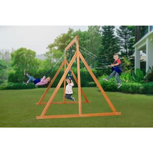 Trailside Complete Wood Swing Set with Blue Playset Accessories