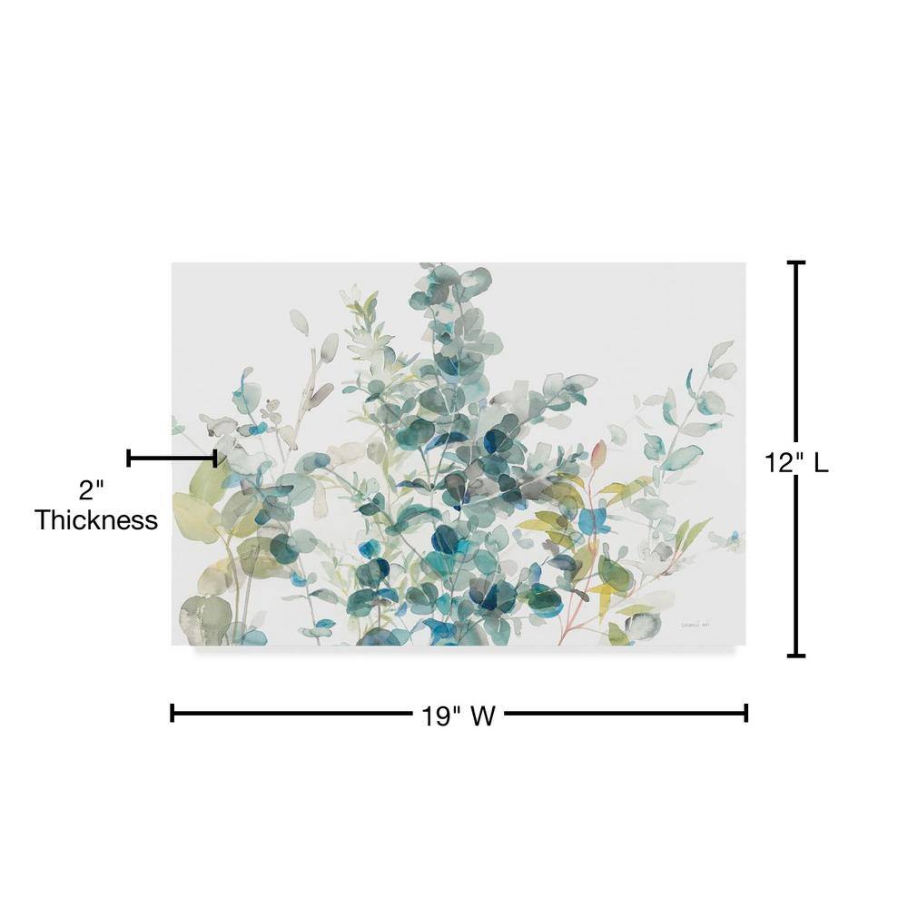 Eucalyptus I White Crop 12x19 Canvas Art