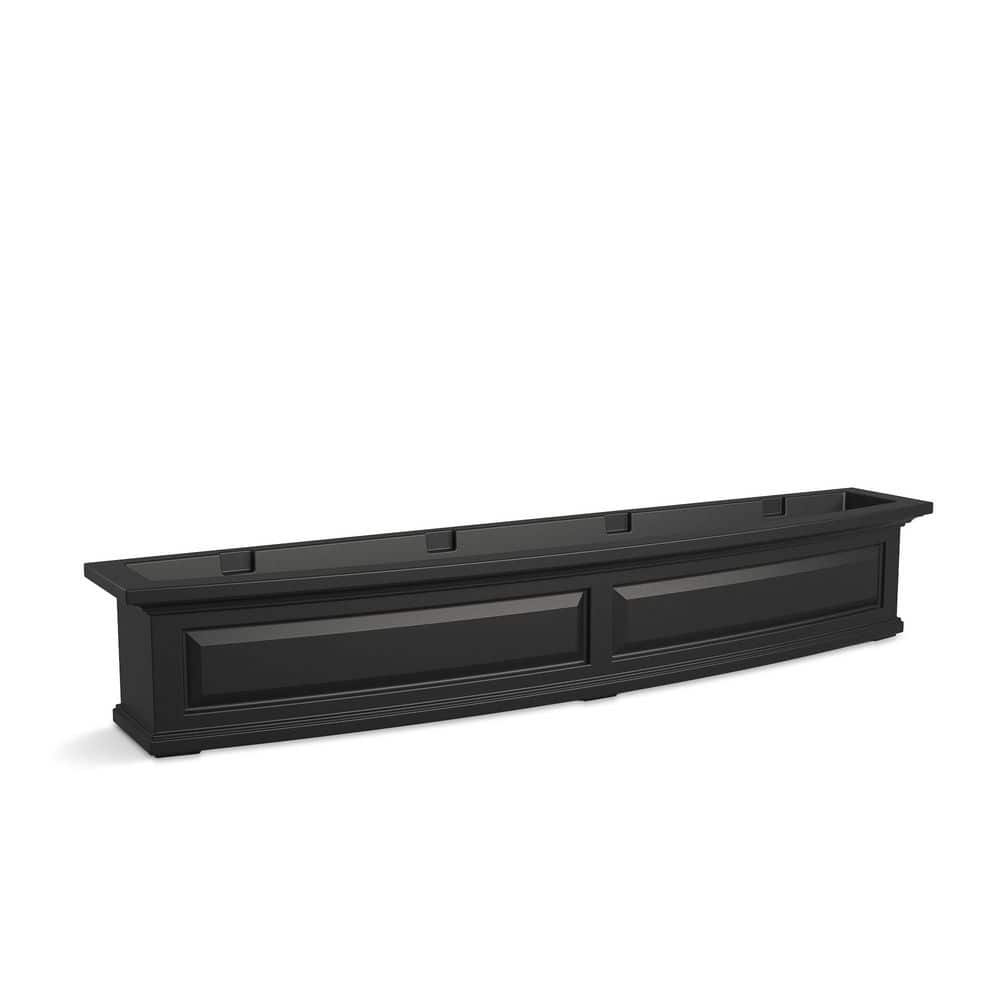 Nantucket Black Polyethylene Outdoor Window Box with Water Reservoir