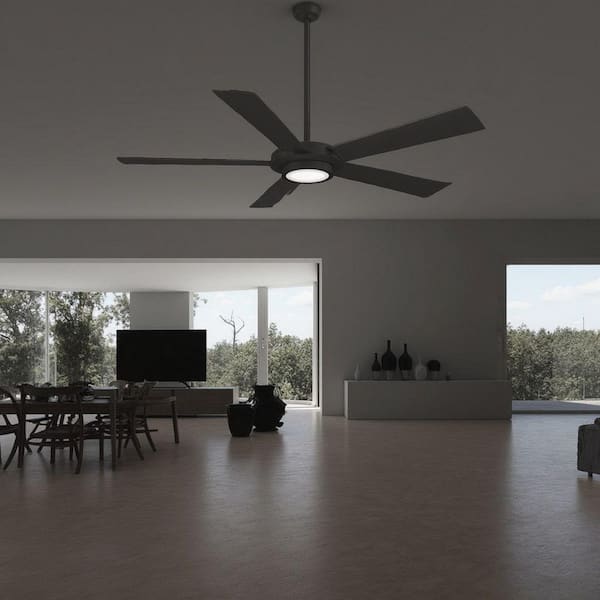 Sabot 52 in. Integrated LED Indoor Coal Ceiling Fan with Remote