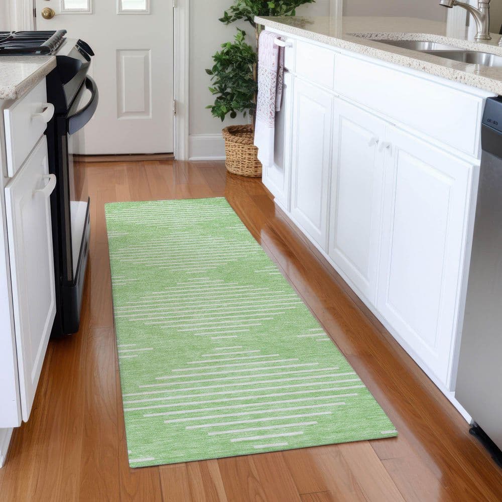 Mayfield Premium Machine Washable Abstract AMF1016 Mint 2 ft. 3 in. x 7 ft. 6 in. Runner Rug price history on PriceWatchPro