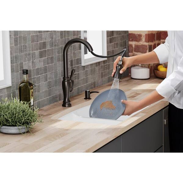 KOHLER Arsdale Single-Handle Pull-Down Sprayer Kitchen Faucet with Soap/Lotion Dispenser in Oil-Rubbed Bronze