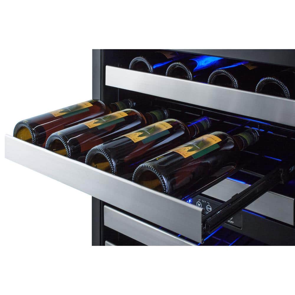 Black Stainless Steel Dual Zone Built-In Wine Refrigerator