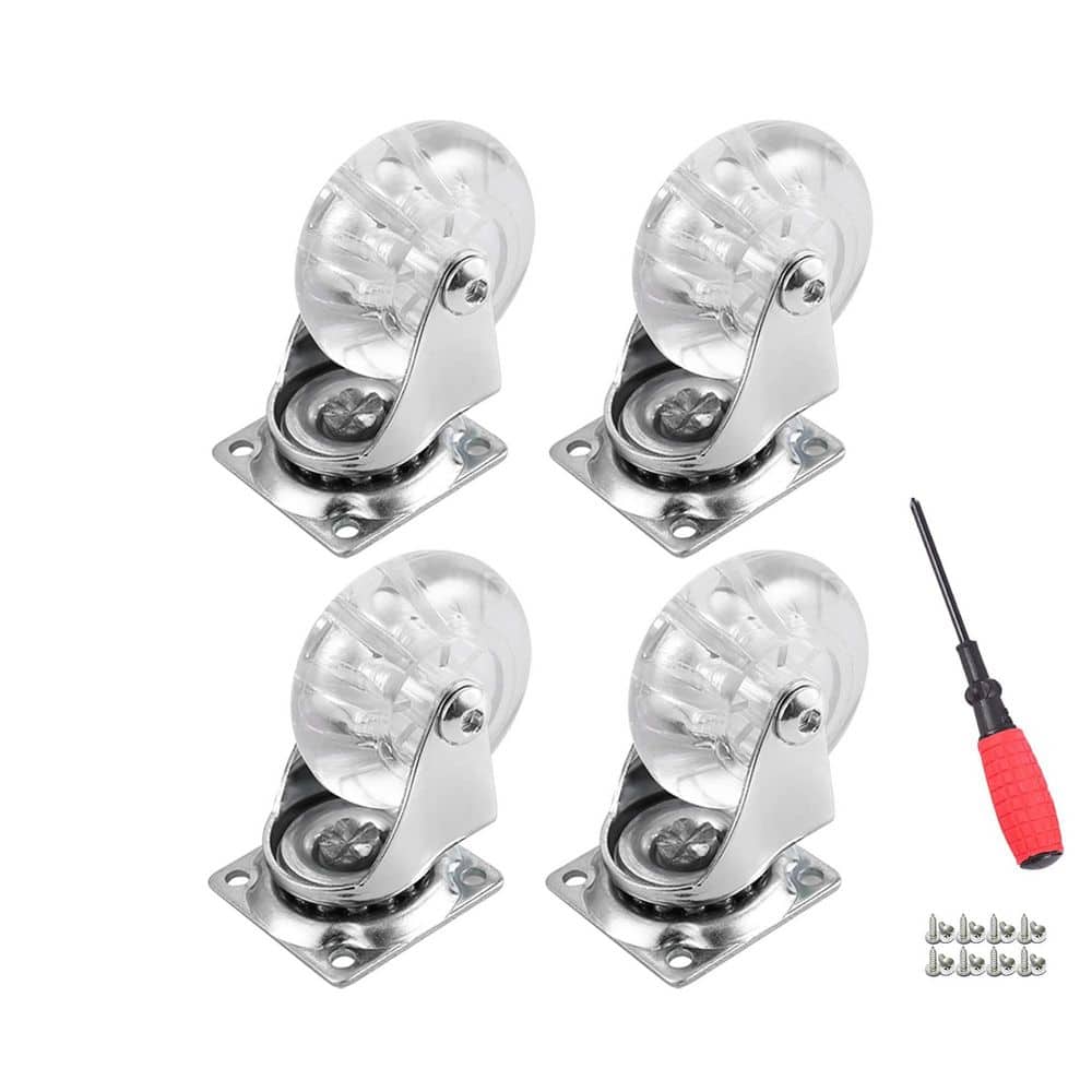 4-Pack Gel Series 2 in. Clear Polyurethane Swivel Plate Caster Wheels for Furniture with 500 lb. Load Rating price history on PriceWatchPro