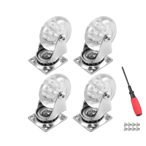 4-Pack Gel Series 2 in. Clear Polyurethane Swivel Plate Caster Wheels for Furniture with 500 lb. Load Rating