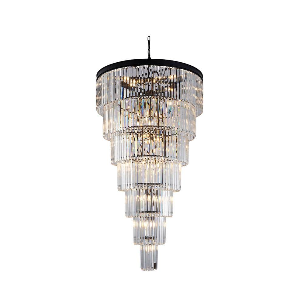 Caspian 34-Light Black Chandelier