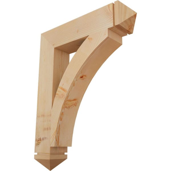 Ekena Millwork 5.5 in. x 38 in. x 30 in. Douglas Fir Thorton Arts and Crafts Smooth Bracket