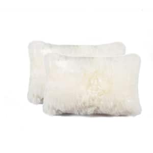 New Zealand Sheepskin Natural Solid 12 in. x 20 in. Throw Pillow (Set of 2)