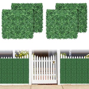 10 Artificial Milano Leaf Hedge Panels, Green Wall 10" X 10" Indoor Garden Backsplash