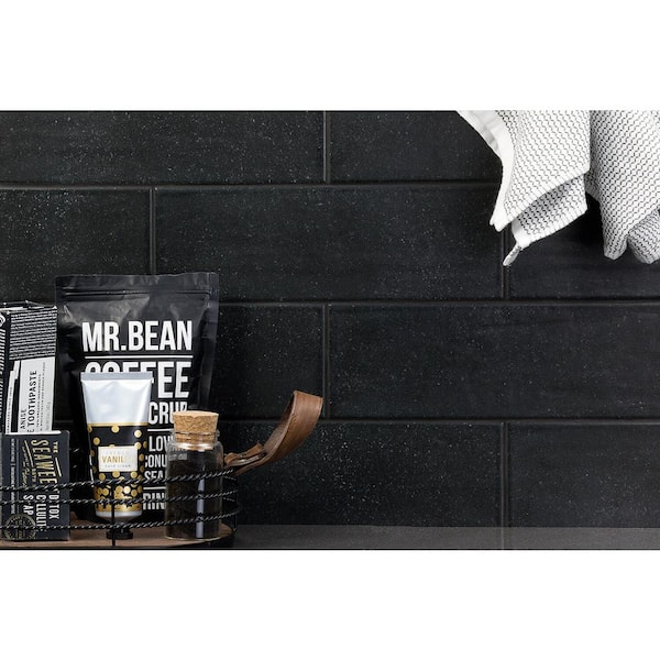 Piston Camp Black Rock 4 in. x 12 in. Matte Ceramic Subway Wall Tile (34-piece 10.97 sq. ft. / box)