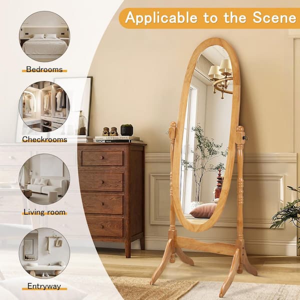 GOGEXX Queen Anne Style Light Brown Wood 16 in.W x 59.25 in.H