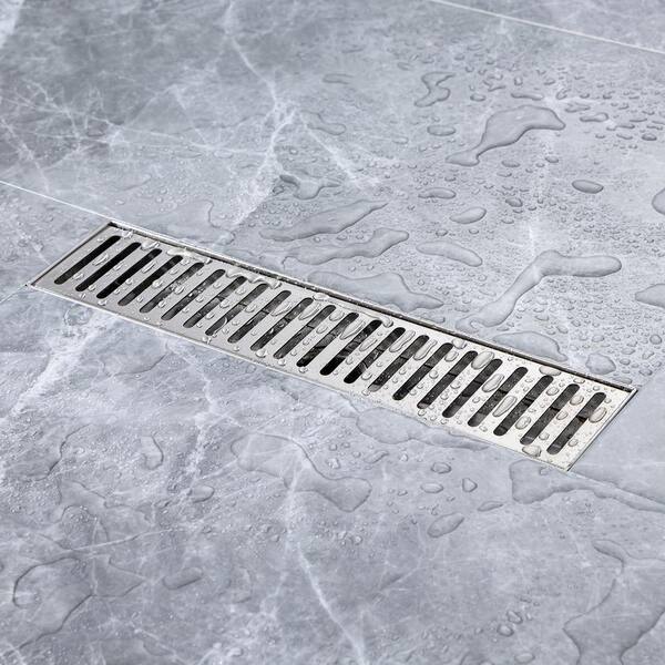 21215, TrueDEK Linear Slotted Drain Cover - Brushed Steel Finish - ARC