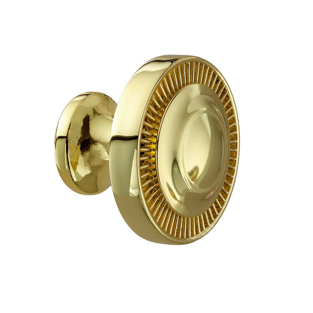 Minted Polished Gold Round Knob with Mounting Hardware