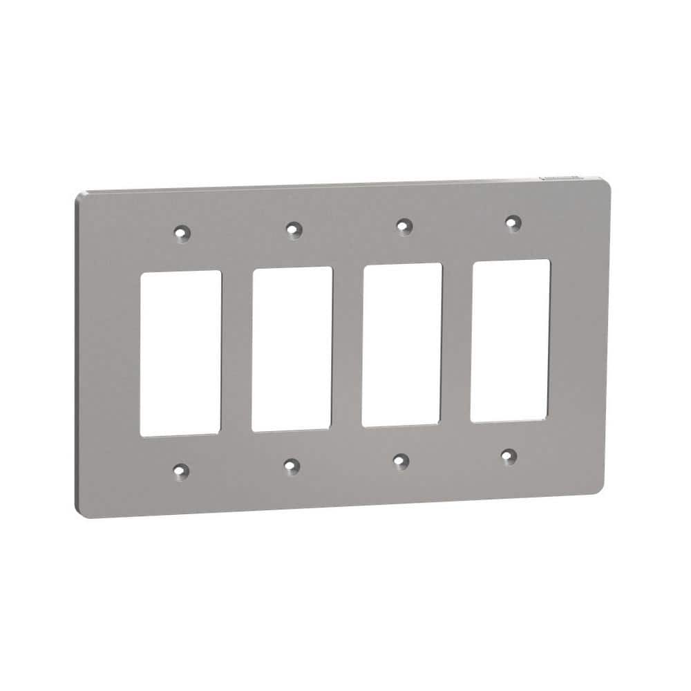 X Series 4-Gang Mid Size Plus Wall Plate Cover Decorator/Rocker Matte Gray price history on PriceWatchPro