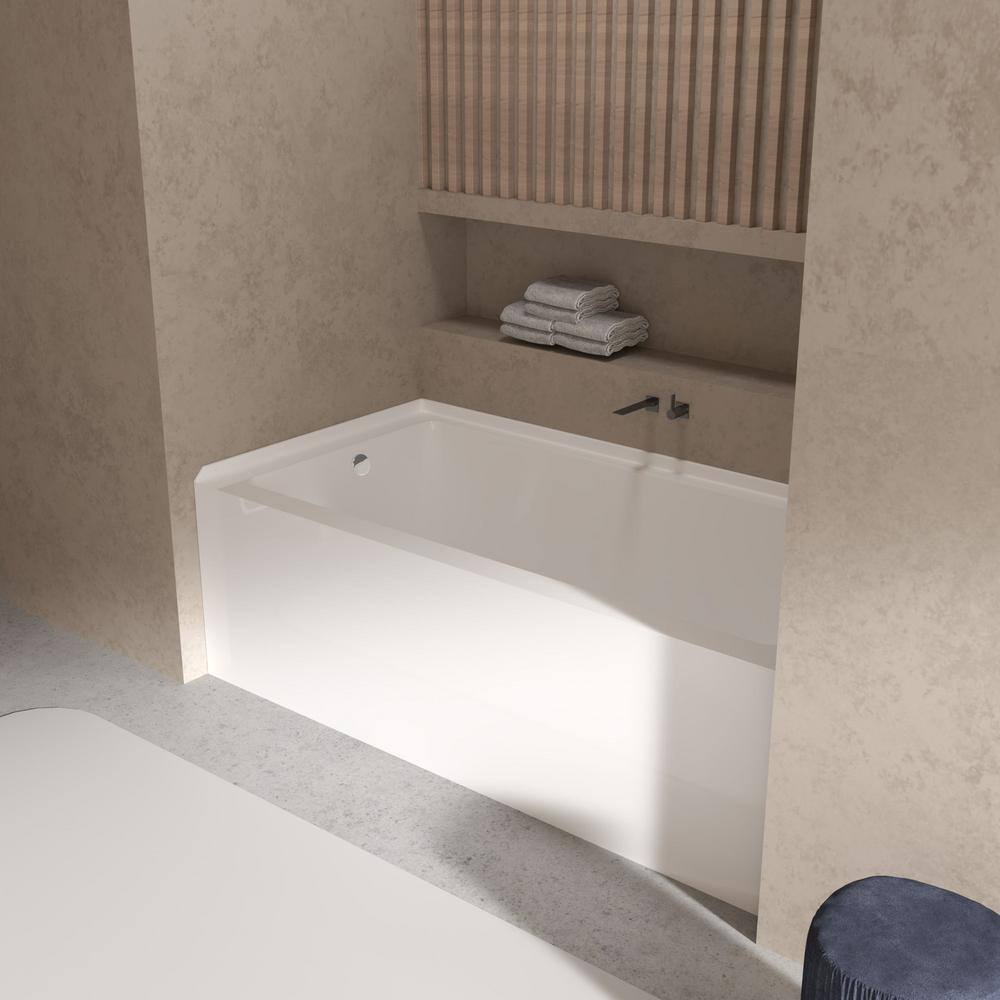 Ursula 60'' x 30'' White Acrylic Alcove Bathtub