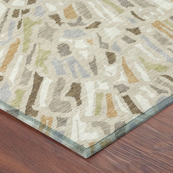 Chantille Machine Washable Indoor/Outdoor Abstract ACN2514 Beige 3 ft. x 5 ft. Area Rug