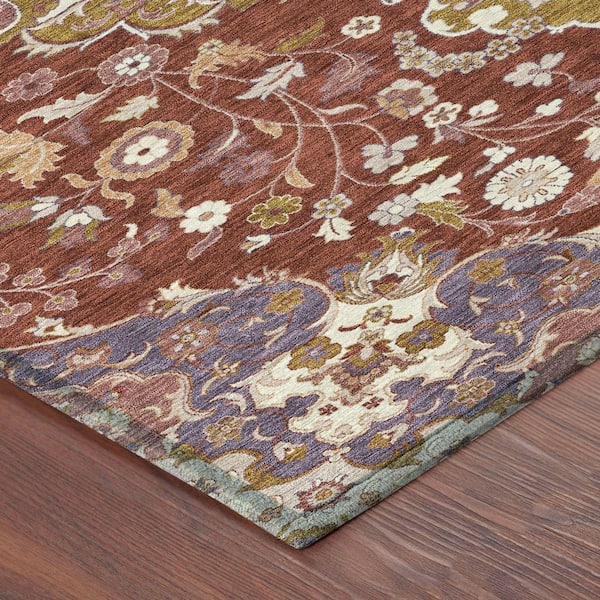 Chantille Machine Washable Indoor/Outdoor Abstract ACN2611 Burgundy 3 ft. x 4 ft. Area Rug