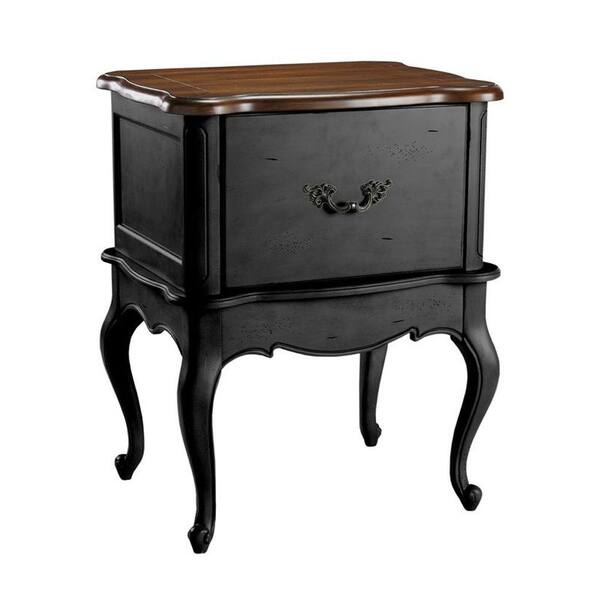 Home Decorators Collection 24 in. W Provence Black with Chestnut Top Single 1-Drawer Horizontal File Cabinet