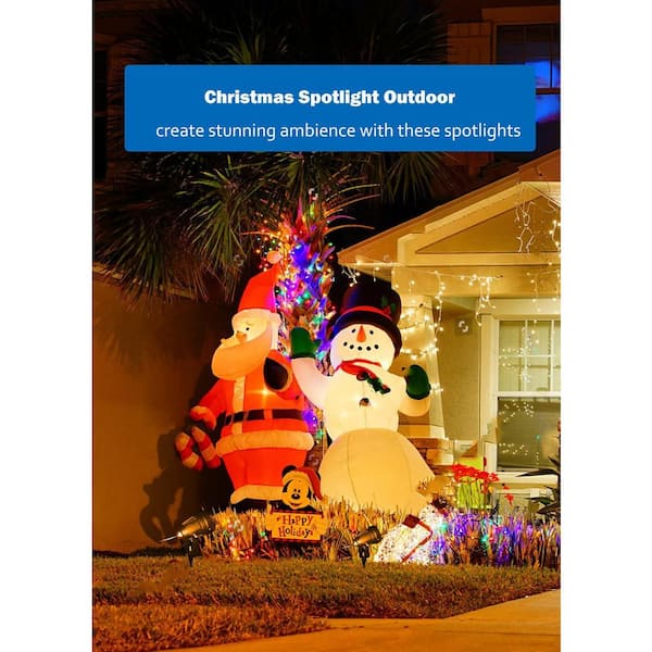 800 Lumen Black Integrated LED Floodlight, 12W Waterproof Landscape Lighting for Halloween Christmas (4-Pack)