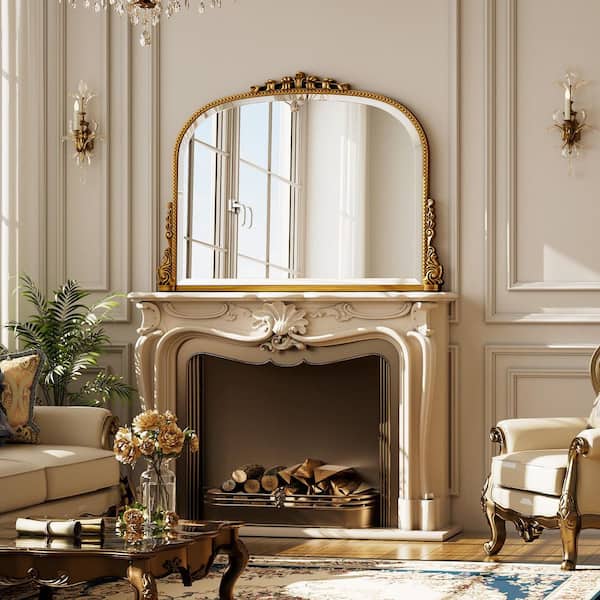 XRAMFY Vintage Gold 26.5 in. W x 35.5 in. H Classic Arched PU