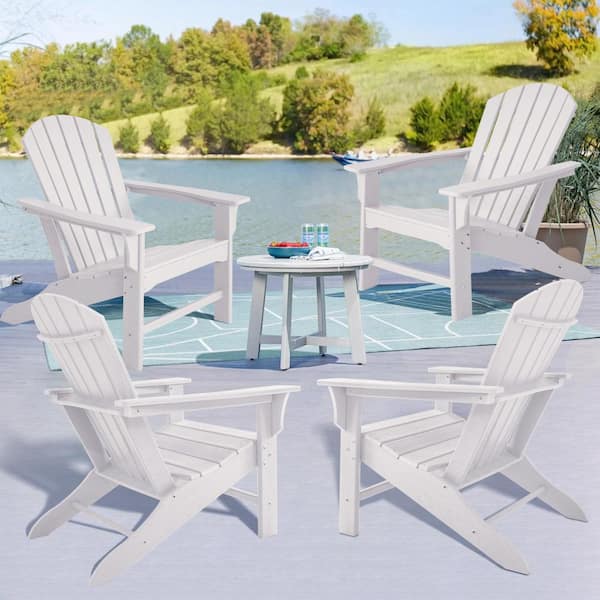 MIRAFIT Outdoor Composite Classic Adirondack Chair,High-density Polyethylene, Deck Lounge Chair with Ergonomic Design (set of 4)