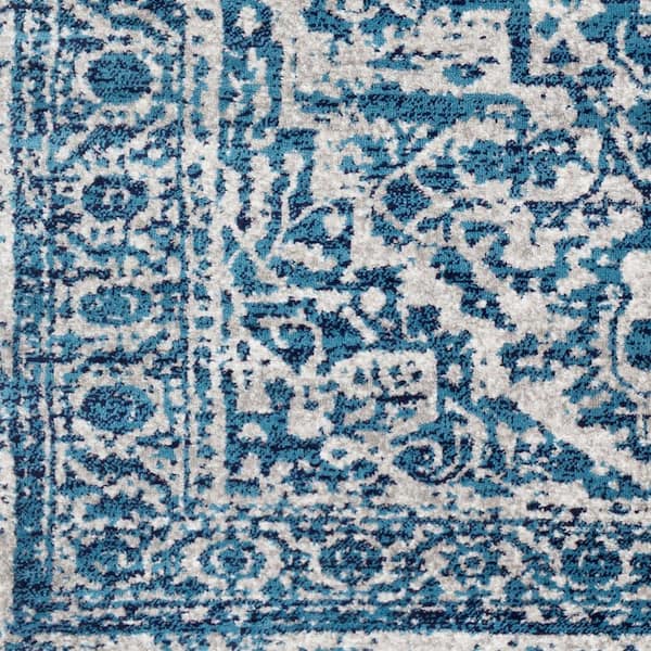 Livabliss Havana Blue 5 ft. 3 in. Square Area Rug