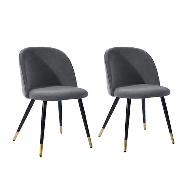 Grey velvet dining 2025 chairs with oak legs